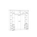 Kleiderschrank >KASZIMIRO< in Waterford Eiche /Schwarz  - 203,2x208,4x61 (BxHxT)