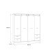 Kleiderschrank >KASZIMIRO< in Waterford Eiche /Schwarz  - 203,2x208,4x61 (BxHxT)