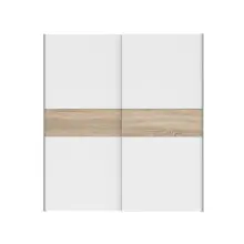 Kleiderschrank >LONGLINE< in Weiss / Sonoma Eiche -...