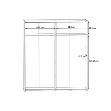 Kleiderschrank >LONGLINE< in Weiss / Sonoma Eiche - 170,3x190,5x61,2cm (BxHxT)
