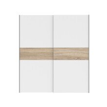 Kleiderschrank >LONGLINE< in Weiss / Sonoma Eiche - 170,3x190,5x61,2cm (BxHxT)