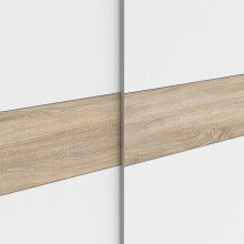Kleiderschrank >LONGLINE< in Weiss / Sonoma Eiche - 170,3x190,5x61,2cm (BxHxT)