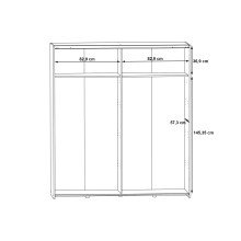 Kleiderschrank >LONGLINE< in Weiss / Sonoma Eiche - 170,3x190,5x61,2cm (BxHxT)