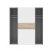 Kleiderschrank >LONGLINE< in Weiss / Sonoma Eiche - 170,3x190,5x61,2cm (BxHxT)