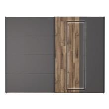 Kleiderschrank >SIRIUS BLACK< in Stabeiche /  Grau...