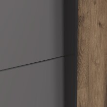 Kleiderschrank >SIRIUS BLACK< in Stabeiche /  Grau - 269,9x210,5x61,2cm (B/H/T)