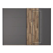 Kleiderschrank >SIRIUS BLACK< in Stabeiche /  Grau...