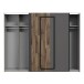 Kleiderschrank >SIRIUS BLACK< in Stabeiche /  Grau - 269,9x210,5x61,2cm (B/H/T)