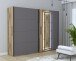 Kleiderschrank >SIRIUS BLACK< in Stabeiche /  Grau - 269,9x210,5x61,2cm (B/H/T)