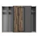 Kleiderschrank >SIRIUS BLACK< in Stabeiche /  Grau - 269,9x210,5x61,2cm (B/H/T)