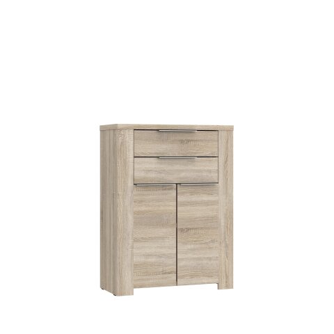 Stauraumschrank >Calpe< in Sonoma Eiche - 90,4x121,2x41,3cm (BxHxT)