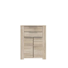 Stauraumschrank >Calpe< in Sonoma Eiche - 90,4x121,2x41,3cm (BxHxT)