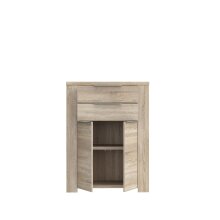 Stauraumschrank >Calpe< in Sonoma Eiche - 90,4x121,2x41,3cm (BxHxT)