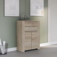 Stauraumschrank >Calpe< in Sonoma Eiche - 90,4x121,2x41,3cm (BxHxT)