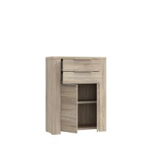 Stauraumschrank >Calpe< in Sonoma Eiche - 90,4x121,2x41,3cm (BxHxT)