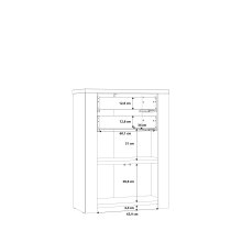 Stauraumschrank >Calpe< in Sonoma Eiche - 90,4x121,2x41,3cm (BxHxT)