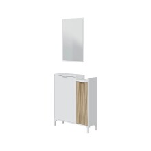 Garderobenset >Ethna< in Artik-Weiß/Natur - 77x91x24 (BxHxT)