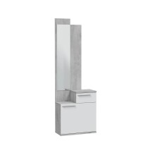 Garderobe >Karen< in Beton-Grau/Artik-Weiß - 61x185x28 (BxHxT)
