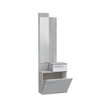 Garderobe >Karen< in Beton-Grau/Artik-Weiß - 61x185x28 (BxHxT)