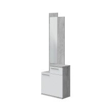 Garderobe >Karen< in Beton-Grau/Artik-Weiß - 61x185x28 (BxHxT)