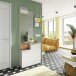 Garderobe >Karen< in Beton-Grau/Artik-Weiß - 61x185x28 (BxHxT)
