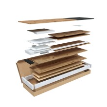Sideboard >Brooklyn< in Nodi-Eiche/Anthrazit-Grau - 154x74x41 (BxHxT)