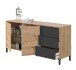 Sideboard >Brooklyn< in Nodi-Eiche/Anthrazit-Grau - 154x74x41 (BxHxT)