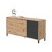 Sideboard >Brooklyn< in Nodi-Eiche/Anthrazit-Grau - 154x74x41 (BxHxT)