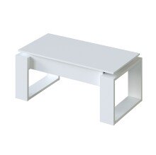 Couchtisch >Nova< höhenverstellbar in Artik-Weiß - 105x45x55 (BxHxT)