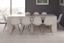 Kulissentisch >Consola< ausziehbar bis 237cm, in weiß glänzend - 90(237)x78x51 (BxHxT)