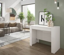 Kulissentisch >Consola< ausziehbar bis 237cm, in weiß glänzend - 90(237)x78x51 (BxHxT)