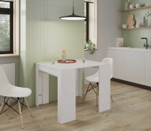 Kulissentisch >Consola< ausziehbar bis 237cm, in weiß glänzend - 90(237)x78x51 (BxHxT)