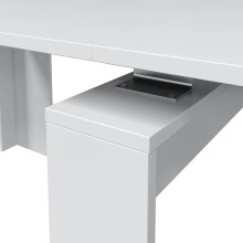 Kulissentisch >Consola< ausziehbar bis 237cm, in weiß glänzend - 90(237)x78x51 (BxHxT)