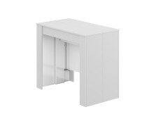 Kulissentisch >Consola< ausziehbar bis 237cm, in weiß glänzend - 90(237)x78x51 (BxHxT)