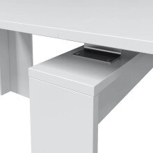 Kulissentisch >Consola< ausziehbar bis 237cm, in weiß glänzend - 90(237)x78x51 (BxHxT)