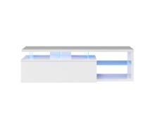 Media-Board >Blue Tech< in weiß glänzend inkl. LED - 150x43x41 (BxHxT)