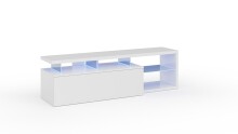 Media-Board >Blue Tech< in weiß glänzend inkl. LED - 150x43x41 (BxHxT)