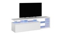 Media-Board >Blue Tech< in weiß glänzend inkl. LED - 150x43x41 (BxHxT)