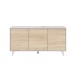 Kommode >Zaiken Plus< in weiß glänzend/Kanada-Eiche - 154x75x41 (BxHxT)