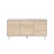 Kommode >Zaiken Plus< in weiß glänzend/Kanada-Eiche - 154x75x41 (BxHxT)