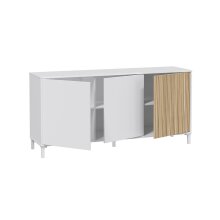Kommode >Ethna< in Artik-Weiß/Natur - 154x74x40 (BxHxT)