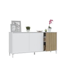 Kommode >Ethna< in Artik-Weiß/Natur - 154x74x40 (BxHxT)
