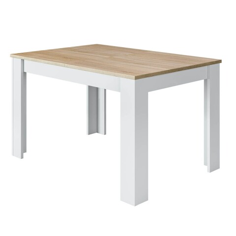 Kulissentisch >Kendra< ausziehbar bis 190cm, Artik-Weiß/Kanada-Eiche - 140(190)x78x90 (BxHxT)