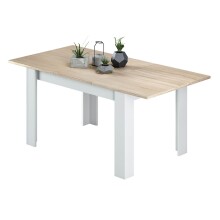Kulissentisch >Kendra< ausziehbar bis 190cm, Artik-Weiß/Kanada-Eiche - 140(190)x78x90 (BxHxT)