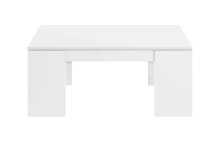 Couchtisch >Kendra< höhenverstellbar in weiß glänzend - 100x43x50 (BxHxT)