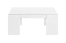 Couchtisch >Kendra< höhenverstellbar in weiß glänzend - 100x43x50 (BxHxT)