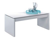 Couchtisch >Coffee Table< höhenverstellbar in weiß glänzend - 102x43x50 (BxHxT)