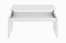 Couchtisch >Coffee Table< höhenverstellbar in weiß glänzend - 102x43x50 (BxHxT)