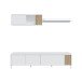TV-Wand >Ethna< in Artik-Weiß / Natur - 200x47x40 (BxHxT)