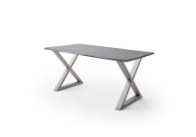 Baumkantentisch >Calabria< in Akazie grau lackiert - 160x76,5x90 (BxHxT)